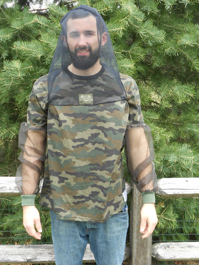 Camo garden t-shirt with no-see-um mesh sleeves
