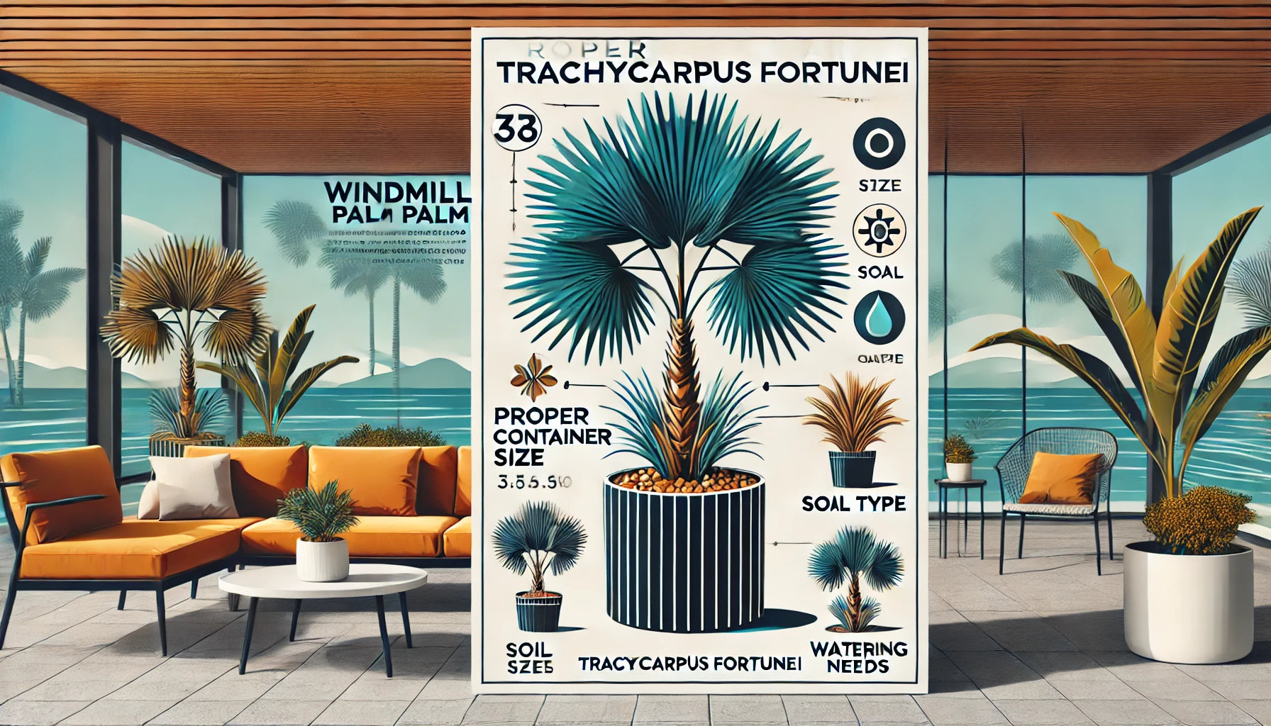 Windmill Palm Trees in Containers