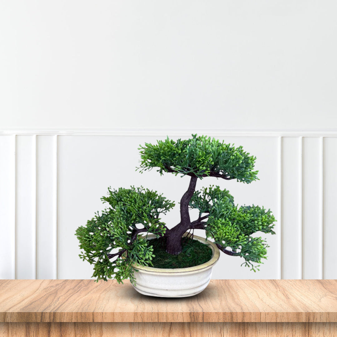 Artificial Bonsai in Ceramic Pot – Colorful Foliage Lifelike Display Plant – artificial plant