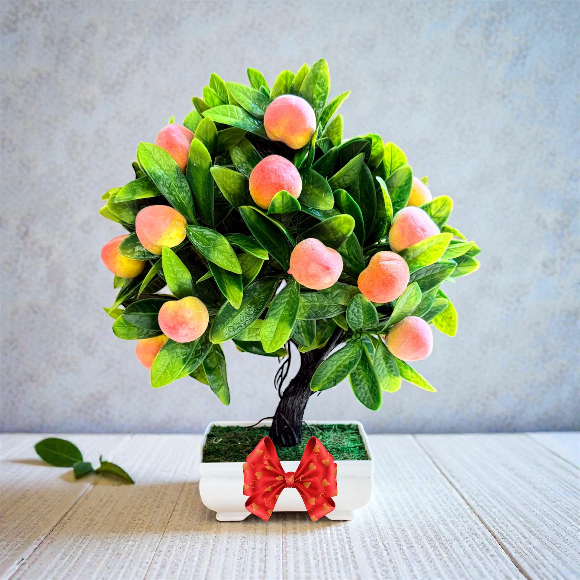 bonsai fruit tree near me Gorgeous Artificial Mini Peach Bonsai — The Perfect Gift for Home or O