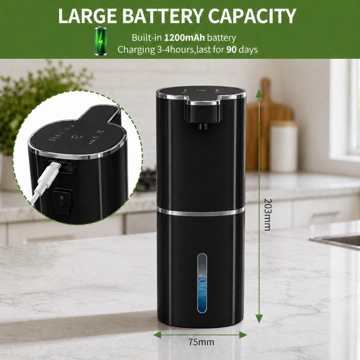 Luxury Touchless Automatic Foaming Soap Dispenser for Kitchens & Bathrooms | Rechargeable & Waterproof (Copy)