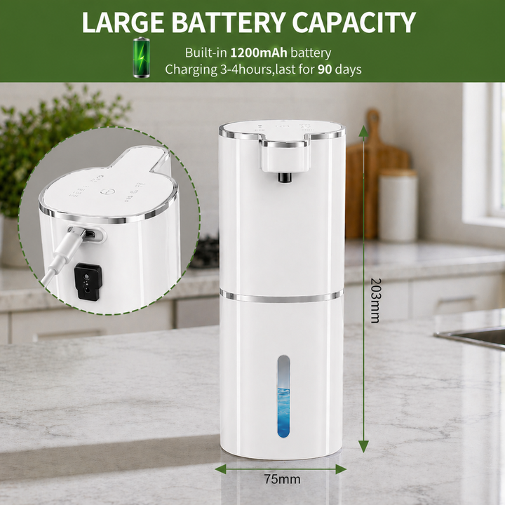 Luxury Touchless Automatic Foaming Soap Dispenser for Kitchens & Bathrooms | Rechargeable & Waterproof (Copy)