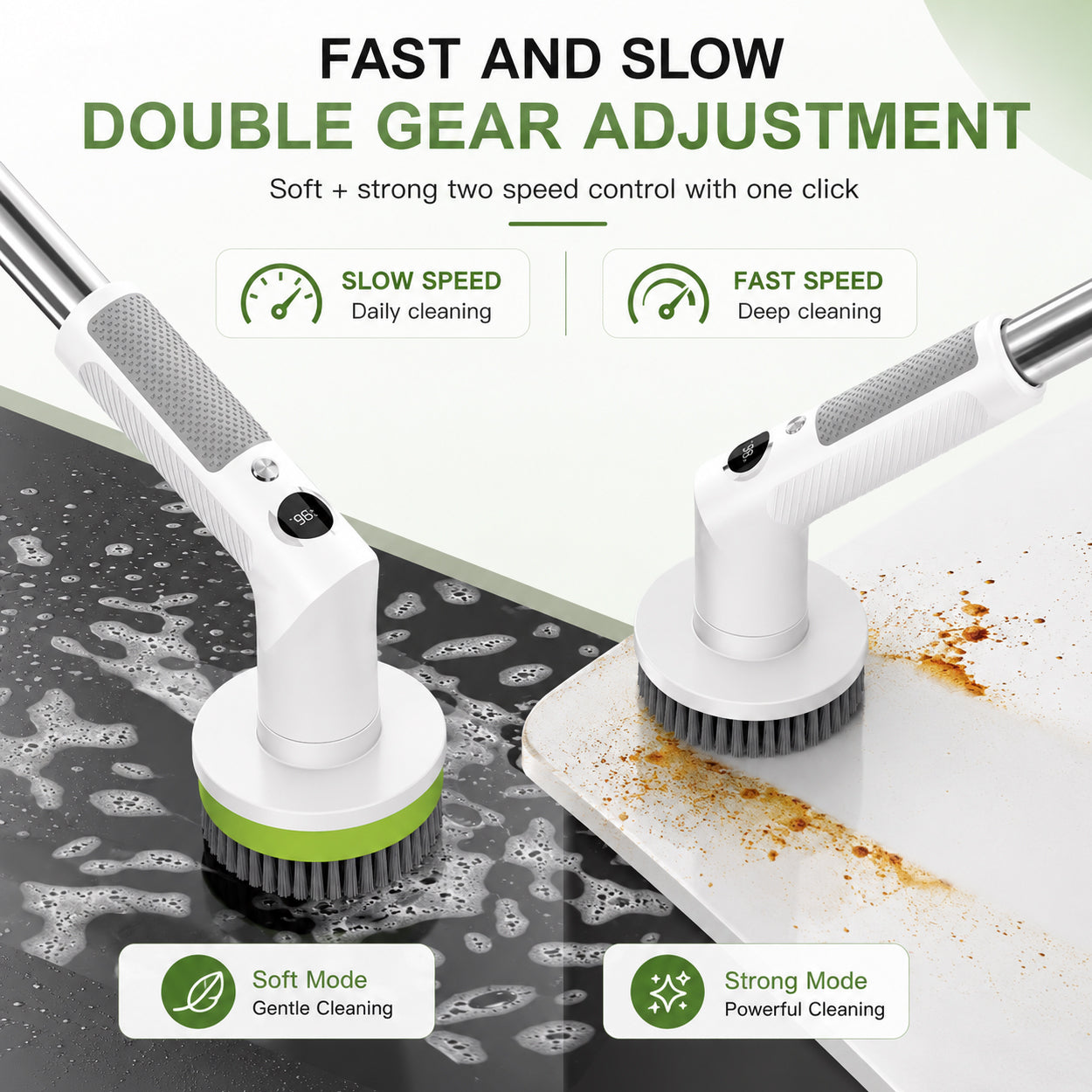 Electric Spin Scrubber with Extendable Handle & 5 Brush Heads | Cordless USB-C Rechargeable Cleaning Brush (Copy)