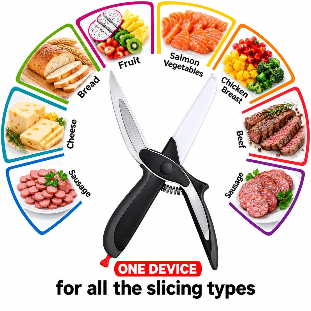 Stainless Steel Clever Cutter 2-in-1 Kitchen Scissors & Food Chopper