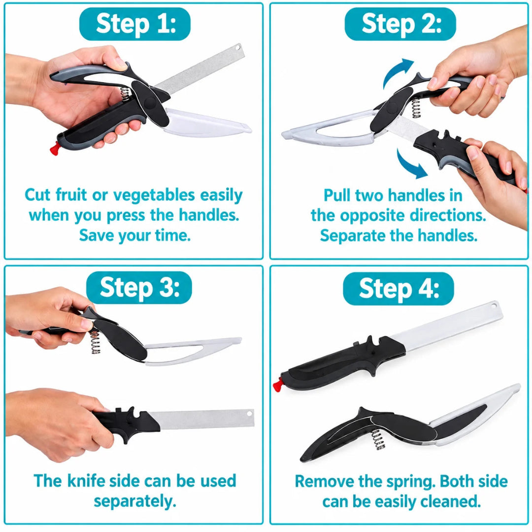 Stainless Steel Clever Cutter 2-in-1 Kitchen Scissors & Food Chopper