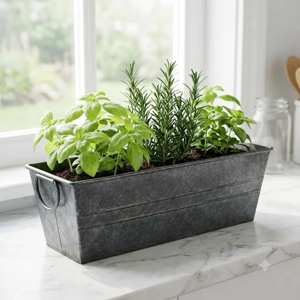 Galvanized Window Planter