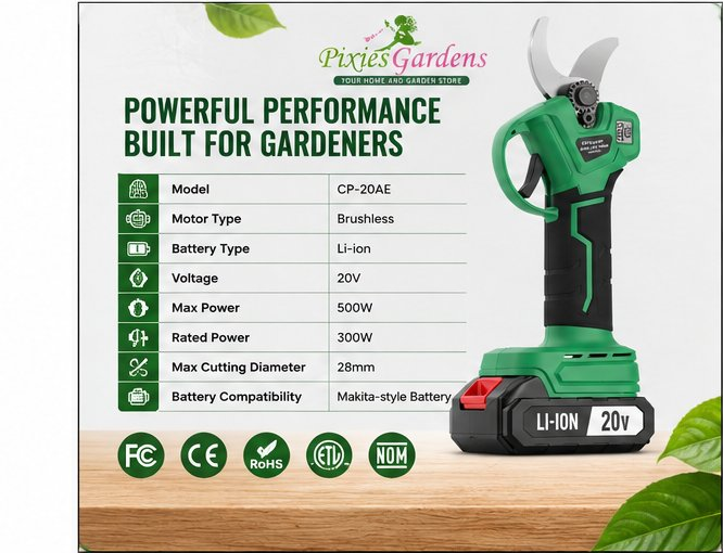 20V Cordless Electric Pruner - Brushless Battery Powered Pruning Shears for Tree Branches & Garden Trimming (Copy)