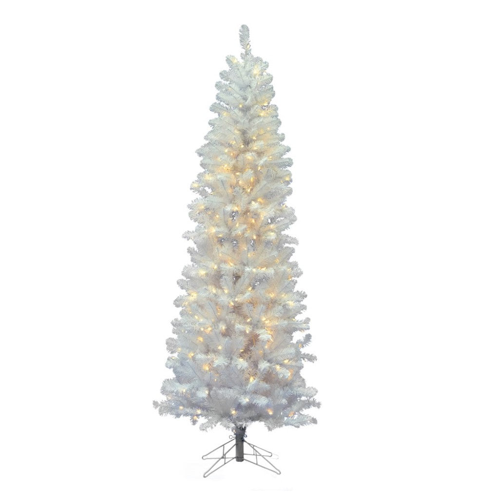Artificial Tree : White Salem Pencil Tree with LED